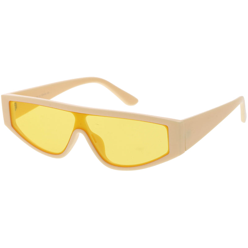 Gafas de sol Cyber Chunky Flat Top Shield con lentes mono D107
