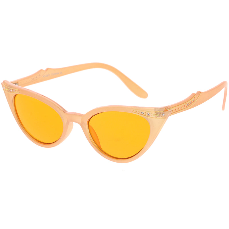 Color Pop 50s Vintage Mujer Moda Rhinestone Cat Eye Gafas de sol D176