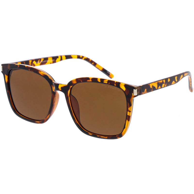 Gafas de sol cuadradas con montura de cuerno, ligeras, polarizadas, elegantes y elegantes D212