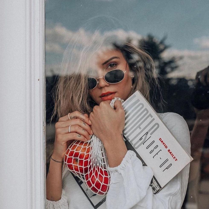 Gafas de sol retro pequeñas de metal ovaladas redondas de los años 90 C700