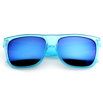 Gafas de sol con lentes espejadas de color caramelo con tapa plana retro esmerilada 8610