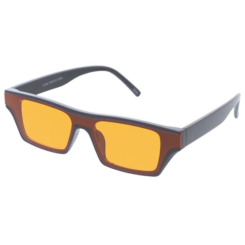 Gafas de sol monolentes Cateye anchas rectangulares retro D326