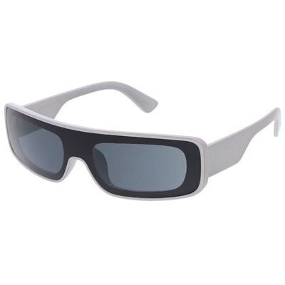 Gafas de sol futuristas con escudo rectangular envolvente D318