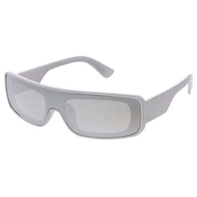 Gafas de sol futuristas con escudo rectangular envolvente D318