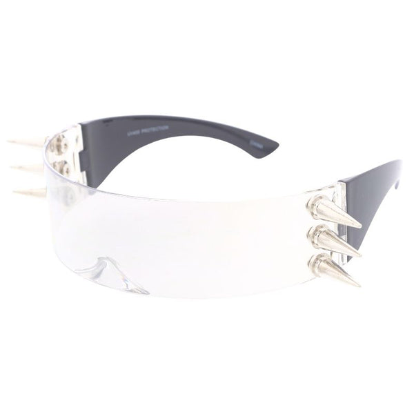 Futuristic Wrap Around Spike Sunglasses D329 - zeroUV