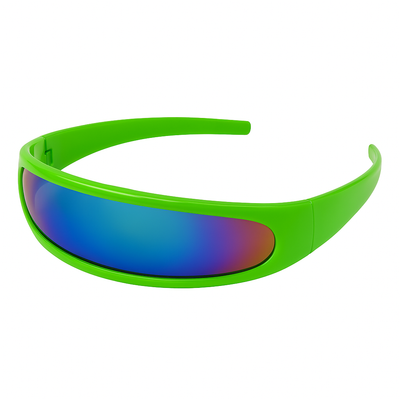 Gafas de sol retro futuristas de discoteca de los años 80 envolventes espaciales 8964