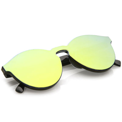 Gafas de sol futuristas monobloque con lentes planas espejadas C123 de los años 80