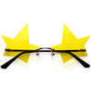 Gafas de sol con montura de metal sin montura y diseño de estrella teñida elegante D083