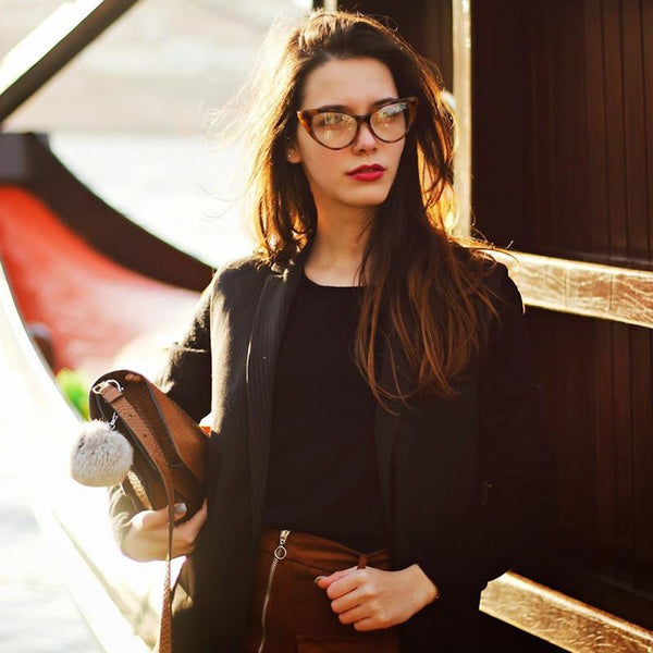 Gafas con lentes transparentes estilo ojo de gato, estilo vintage, de