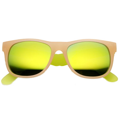 Gafas de sol retro festival verano con borde de cuernos y lentes de espejo 9585
