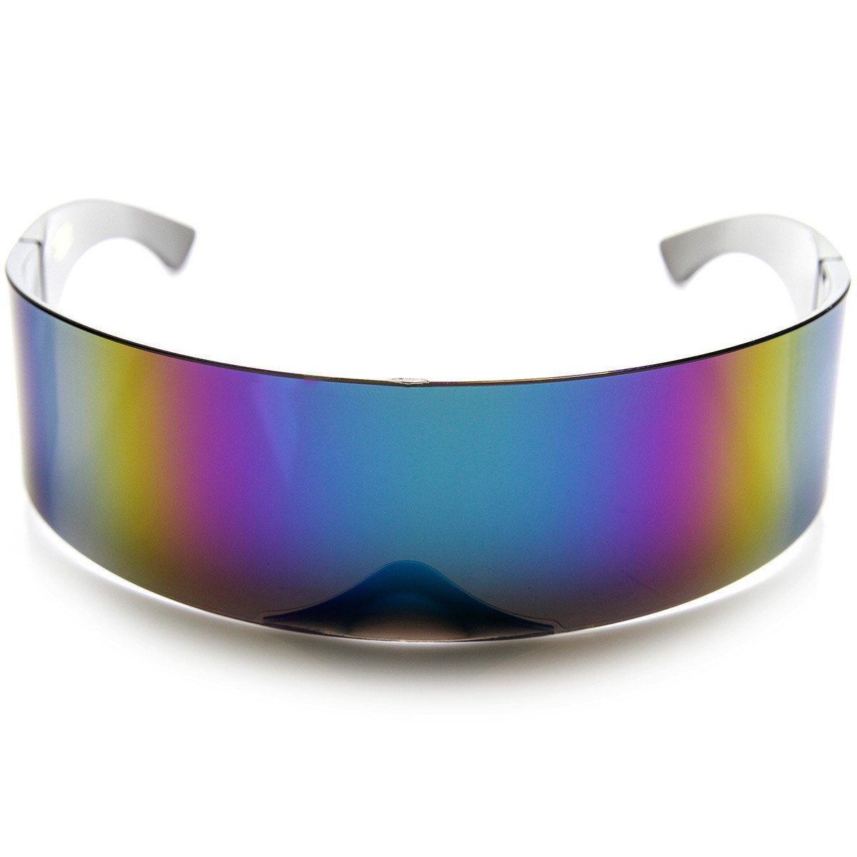 Futuristic Retro Mirror Wrap Around Shield Sunglasses - zeroUV