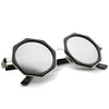 Gafas de sol redondas con lentes espejadas octogonales geométricas de gran tamaño A111