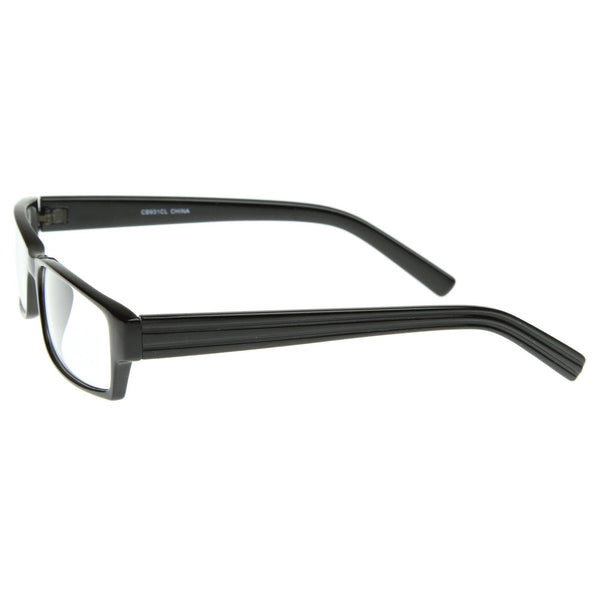 Shallow Rectangular Spectacles Classic Thin Rectangle Clear Lens RX Optical Glasses - zeroUV