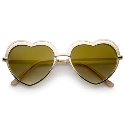 Gafas de sol Indie con corte láser y forma de corazón para mujer A299