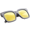 Gafas de sol con montura cuadrada y lentes de espejo planas de gran tamaño y atrevidas, 50 mm - A100