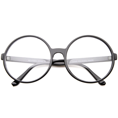 Gafas retro extragrandes con lentes transparentes redondas A375