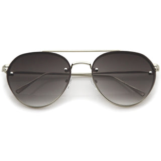 Gafas de sol de aviador retro modernas sin montura A839 - Lavanda plateada brillante