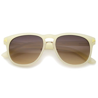 Gafas de sol europeas con borde de cuernos A329 - Crema Dorada Lavanda