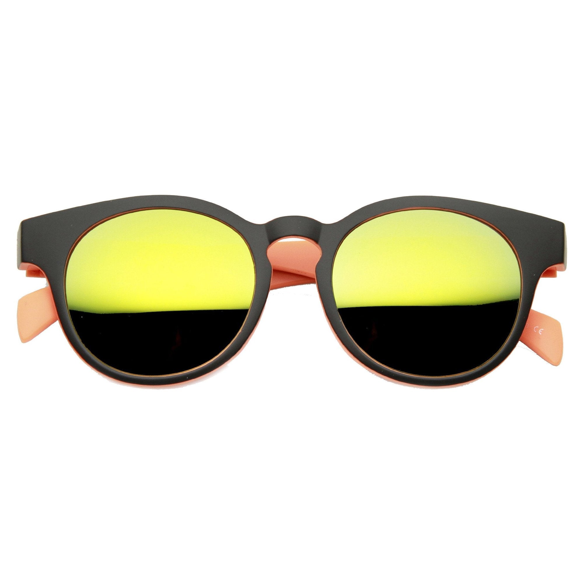 Gafas de sol con lentes de espejo y orificio para llave redondas para fiesta divertida de verano 9599