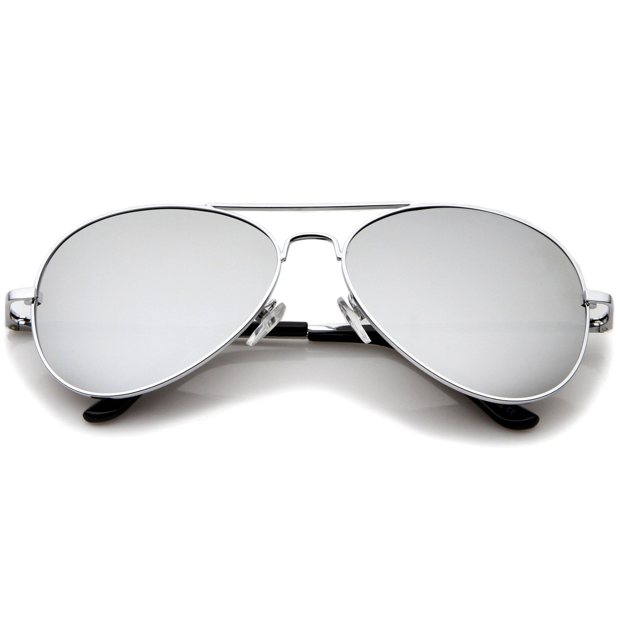Gafas de sol estilo aviador de metal con lentes espejadas militares de primera calidad 1375 58 mm
