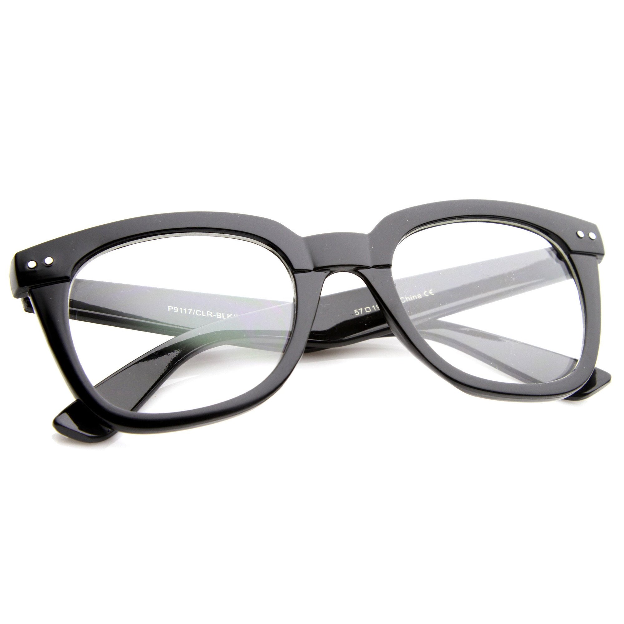 FLAT TOP Classic Clear Lens Glasses Modern Hipster Cool Specs Demi Style  NEW