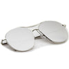 Gafas de sol de aviador con lentes planas espejadas de metal fino de gran tamaño A817
