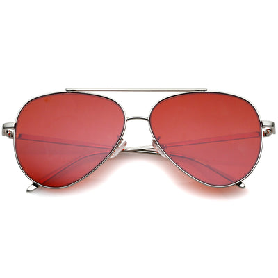 Gafas de sol estilo aviador con lentes planas en tono de color retro A967