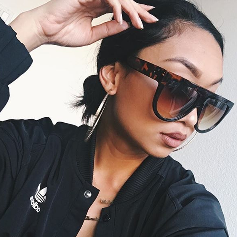 Large Oversize Flat Top Frame Aviator Sunglasses zeroUV