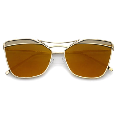 Gafas de sol con lentes planas dobles cortadas con láser para mujer A968