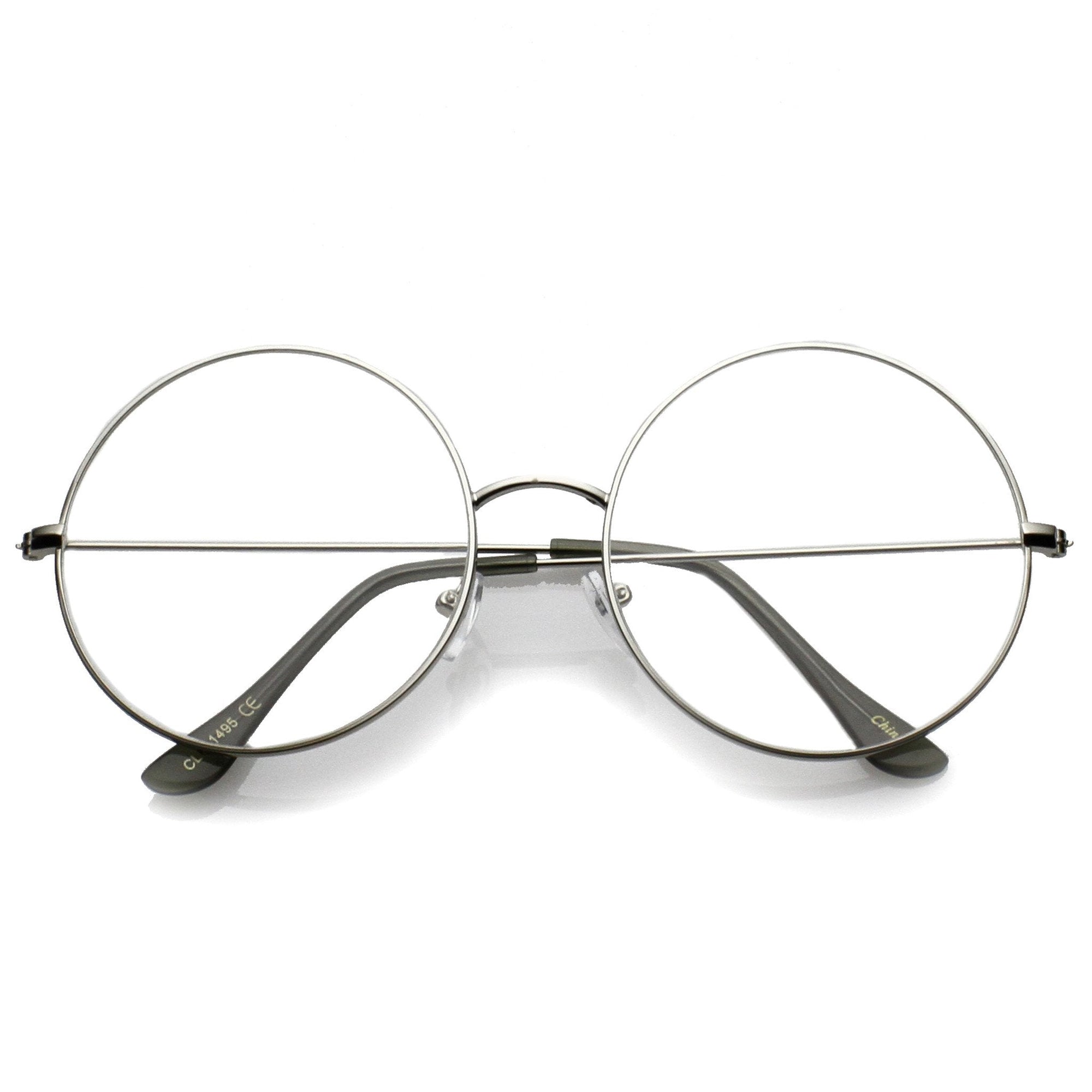 Gafas modernas y delgadas con lentes transparentes y redondas C143