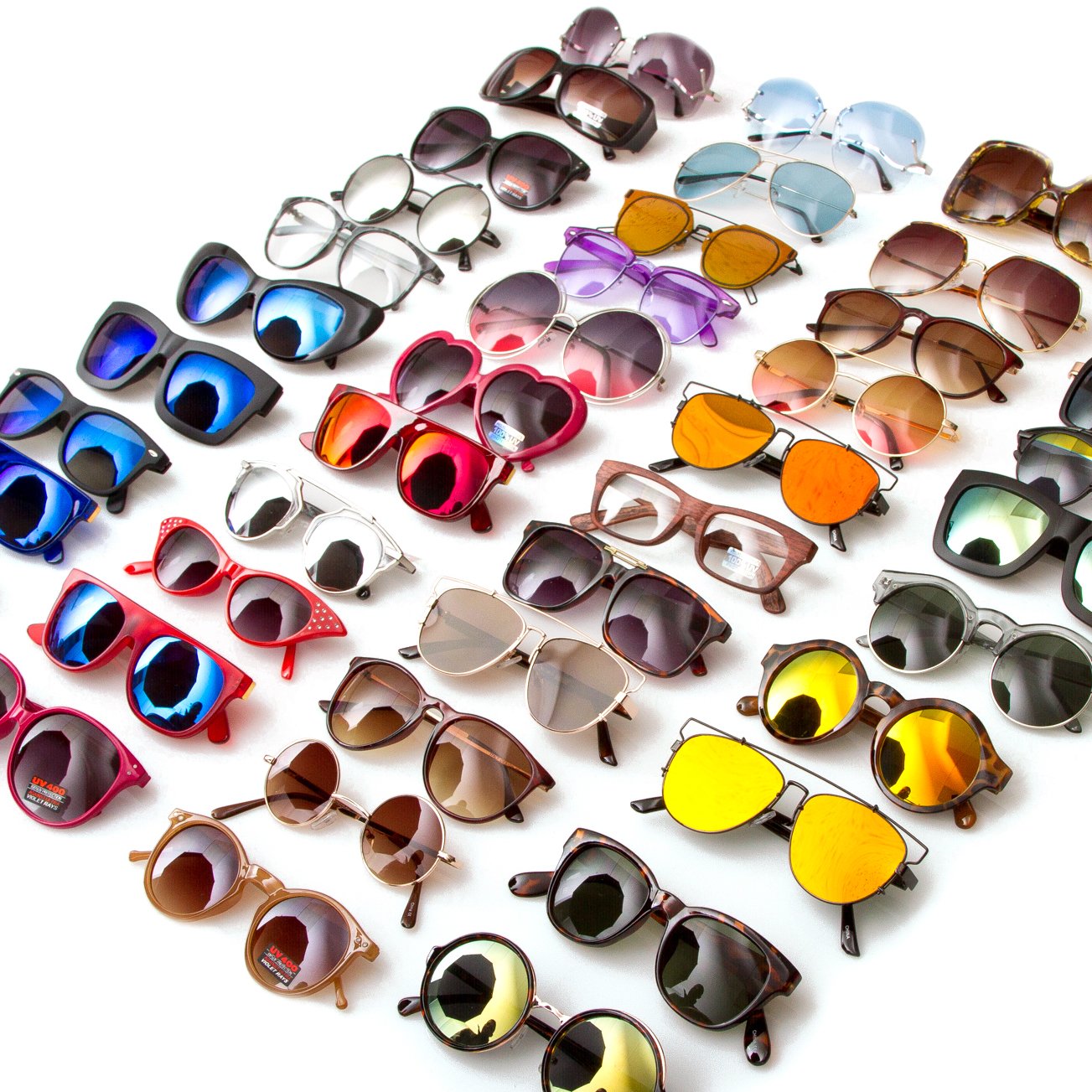50-Pack Wholesale Mixed Sunglasses Lot – Bulk Unisex UV400 Polycarbonate – Deadstock