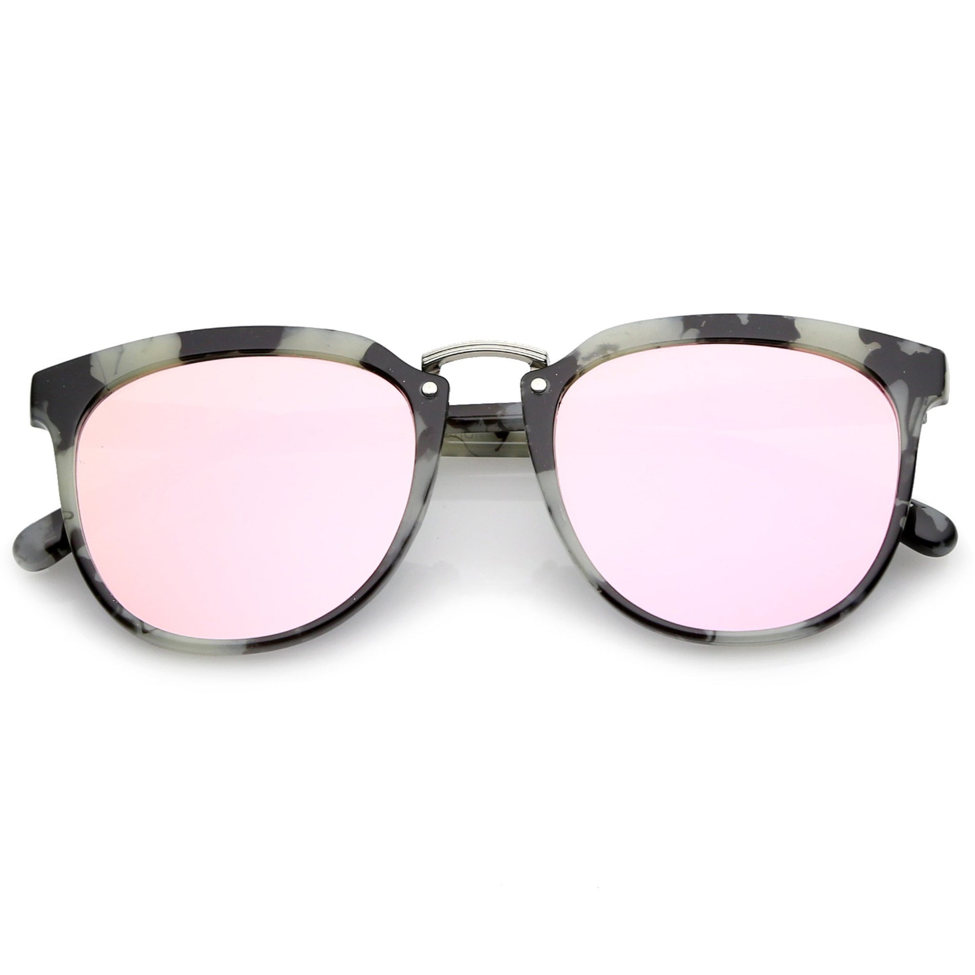 Gafas de sol con lentes planas espejadas modernas retro de tendencia A945