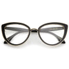 Gafas de ojo de gato con lentes transparentes de patillas altas para mujer C121
