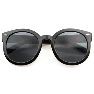 Modern Rounded Circle P3 Indie Fashion Sunglasses 8585 - Black