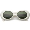 Gafas de sol estilo disco retro ovaladas con lentes en tono de color para mujer, 51 mm, C382