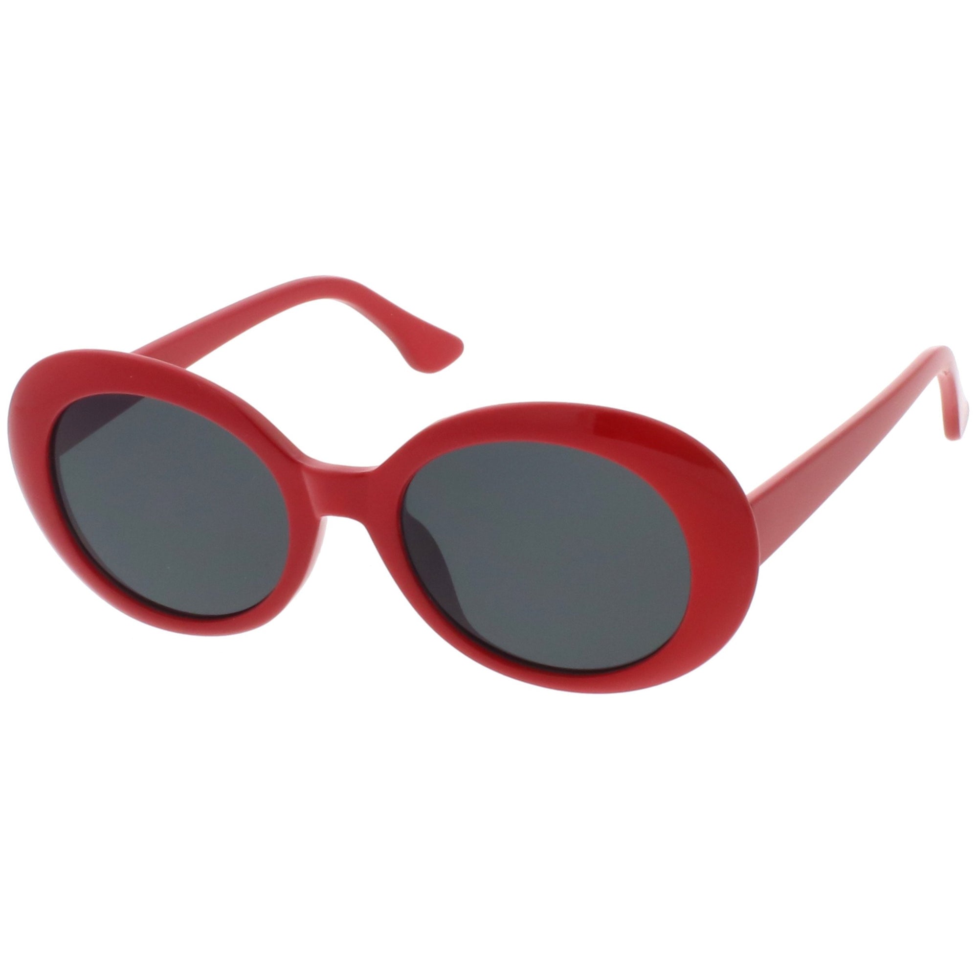 clout goggles red Oversize Retro Tapered Arms Clout Goggle Oval Sunglasses 53mm C383 White Smoke