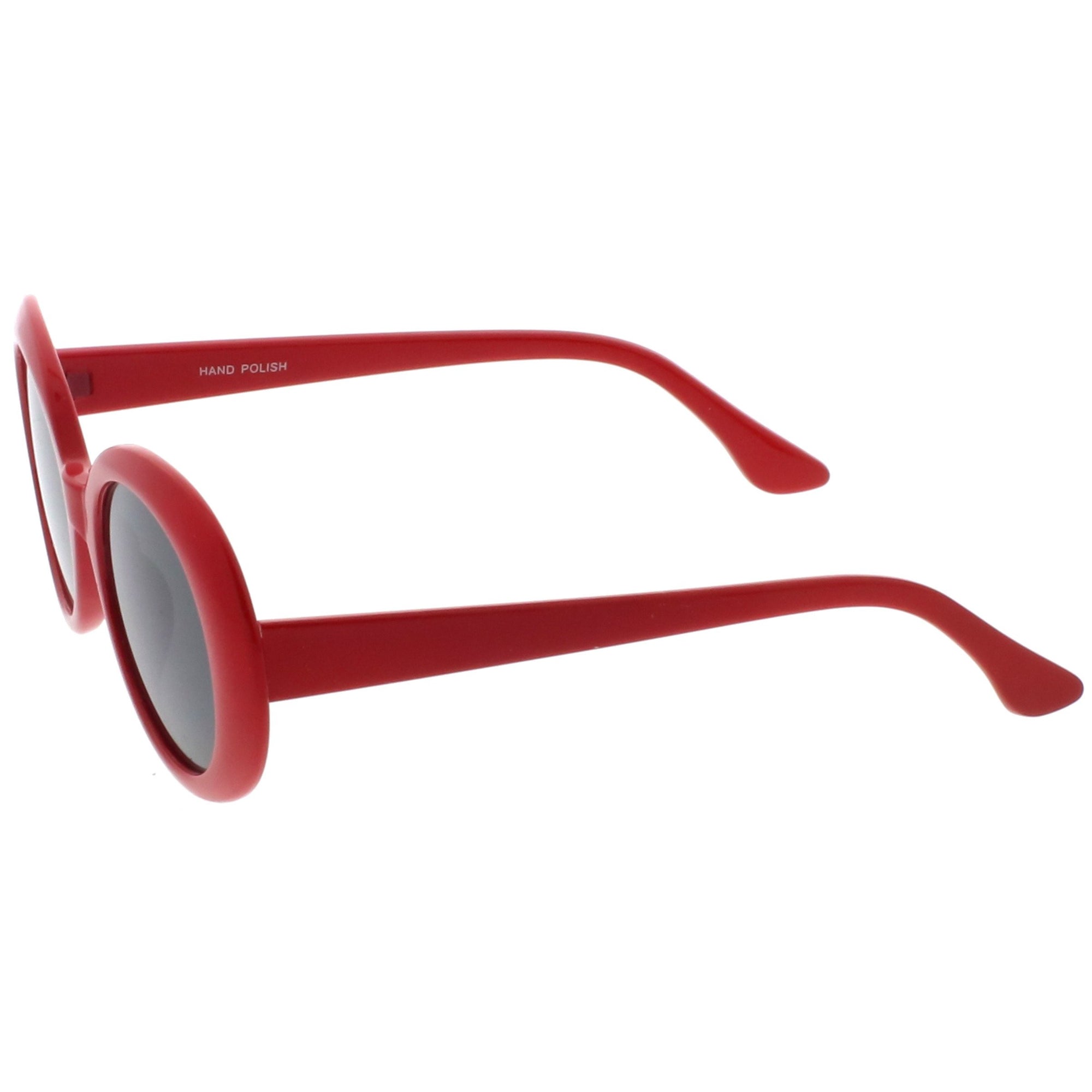 Oversize Retro Tapered Arms Oval Clout Goggle Sunglasses 53mm White Smoke