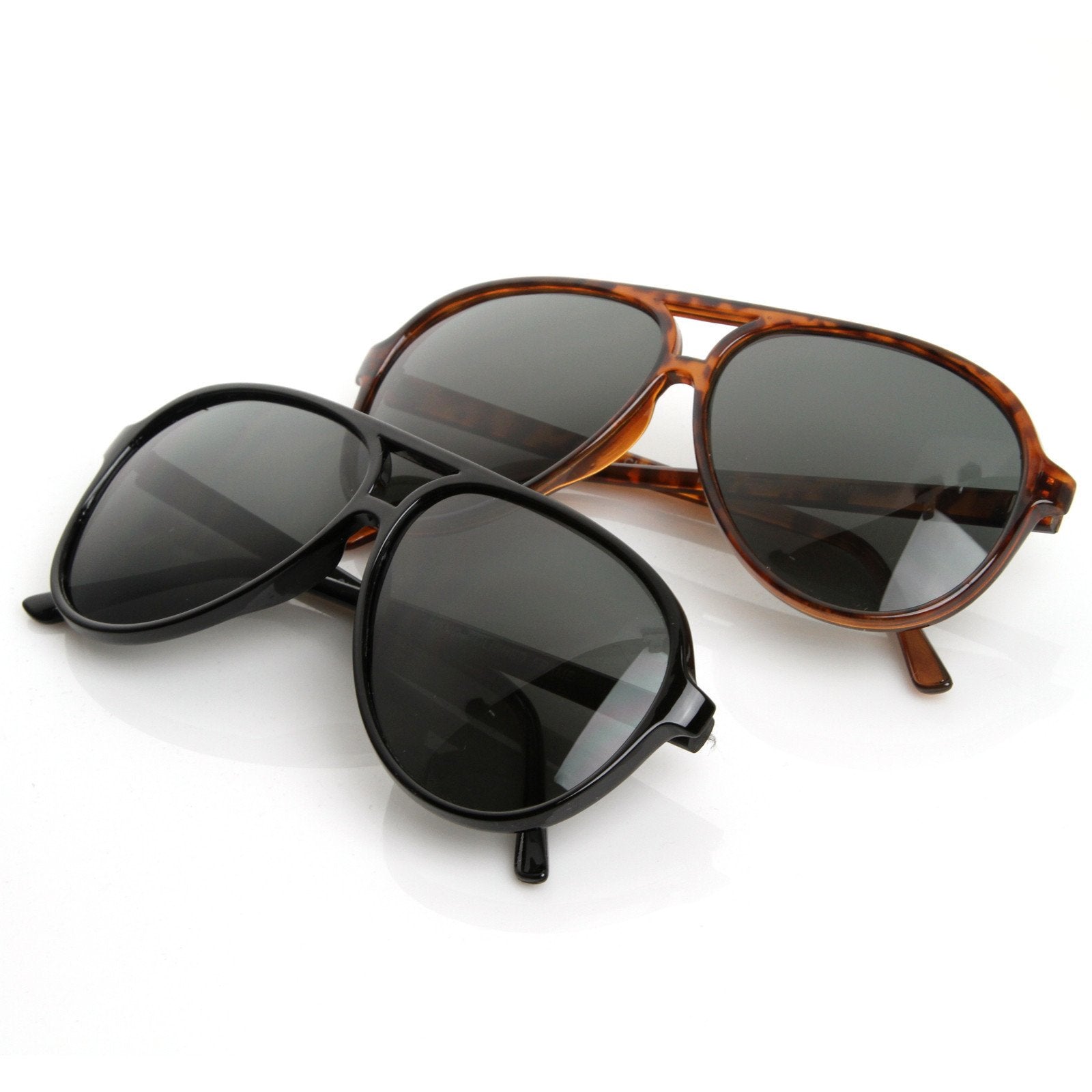 Retro 1980s Plastic Aviator Polarized Sunglasses Pack zeroUV