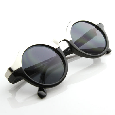 Gafas de sol redondas de dos tonos de diseñador para mujer 8606