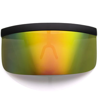 Visera protectora con lente espejada, novedad, estilo Retro, moderna, de gran tamaño, C453 - Espejo arcoíris