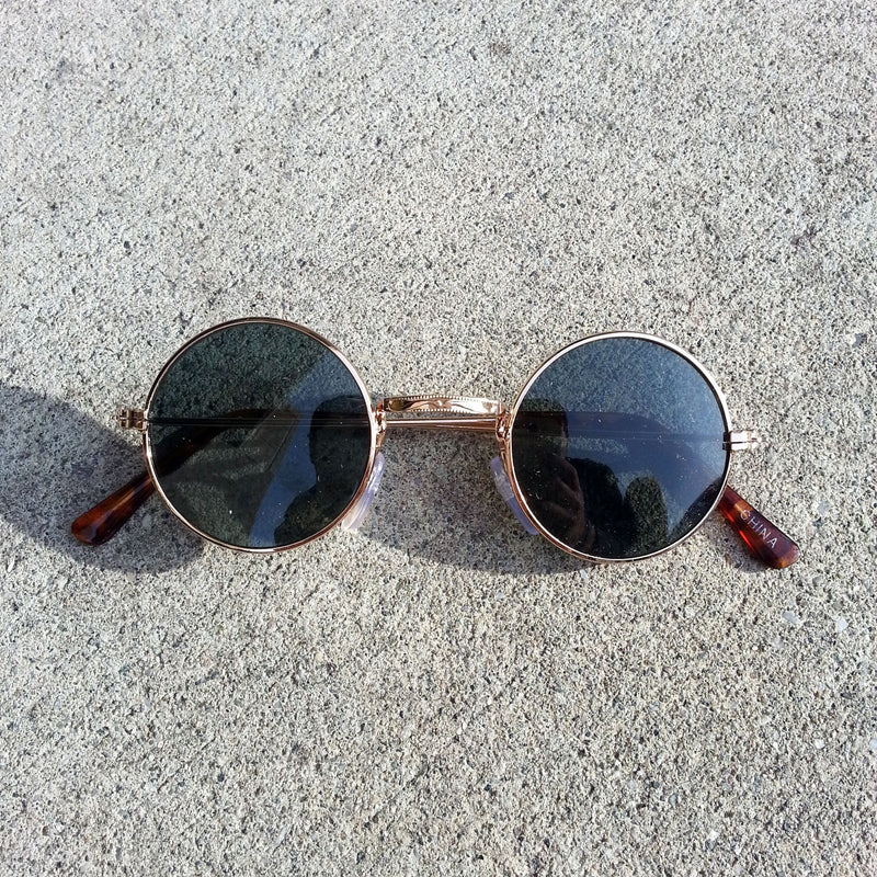 Gafas de sol redondas vintage Steampunk genuinas 7012