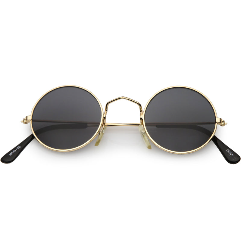 Pequeñas gafas de sol redondas y elegantes de metal vintage C669
