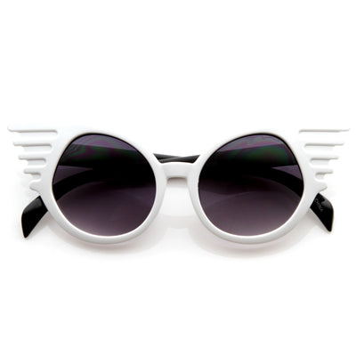 Gafas de sol redondas con alas de ángel de moda únicas de moda 8581