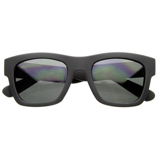 Artist Indie Hipster Fashion Soft Rubber Horned Rim Sunglasses 8355 - Black