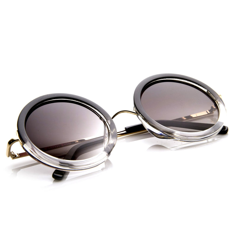 Famoso diseñador de moda color desvanecido gafas de sol redondas 8699
