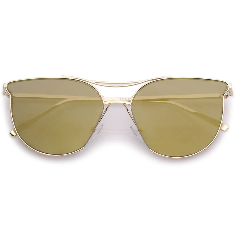 Gafas de sol de aviador con lentes planas espejadas modernas retro A933