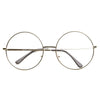 Gafas con lentes transparentes de metal, redondas, grandes, vintage, de la década de 1920, 8714