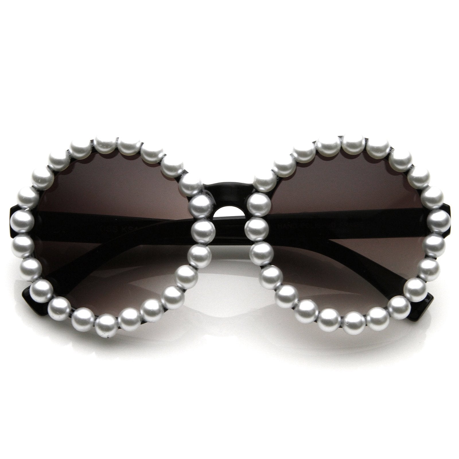 Gafas de sol redondas de moda con perlas de diseñador extravagantes 8527