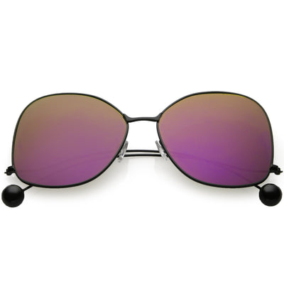 Gafas de sol extragrandes con lentes planas espejadas y patillas bajas para mujer C212