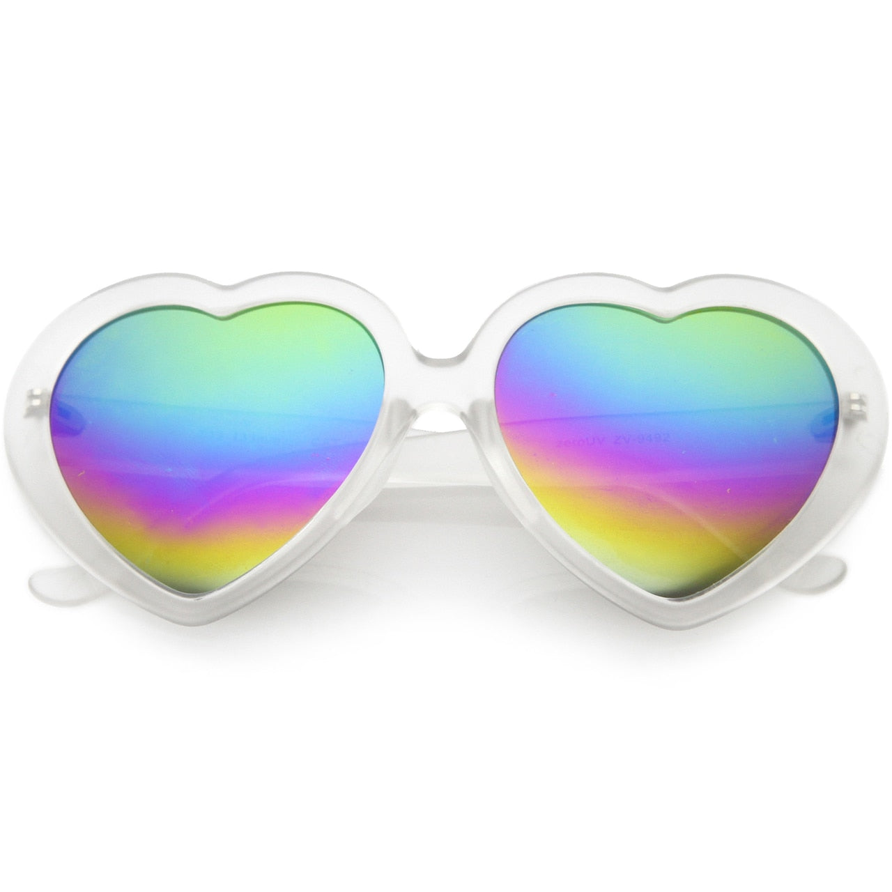 Gafas de sol con lentes arcoíris y espejo flash en forma de corazón para mujer 9492